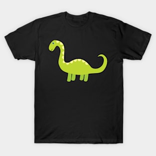 Cool Green Brontosaurus Dinosaur. Cute Dino Cartoon. T-Shirt